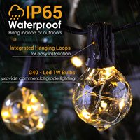 TSINYE G40 Arbre de Noël 30Ft 30 Clair Extérieur Mariage Patio Décoratif G40 LED Globe Ampoule Feston Guirlande Lumineuse