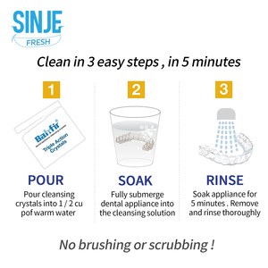 Comprimés nettoyants pour aligneurs dentaires en plastique, sûrs, sans résidus, nettoyant effervescent pour appareils orthodontiques, formule extra forte pour - Product Image 3