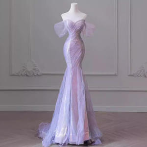 2025 nuevo vestido de novia de sirena francesa de lujo para novia Satén de gama alta pequeño vestido principal romántico <span class=keywords><strong>corazón</strong></span> cariño encaje - Product Image 3