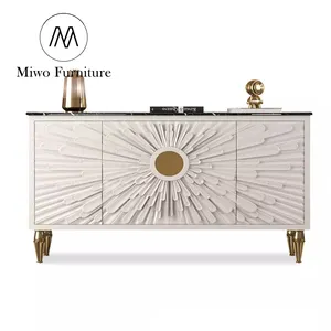 Luxurious entrance hallway cabinet marble solid wood decoration living room by the wall side dining cabinet buffet cabinets