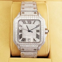 Montre mécanique automatique de luxe pour homme en acier inoxydable avec calendrier et diamants colorés, cadran Seiko en cristal saphir