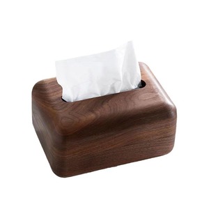 Rectangular black <b>walnut</b> wood tissue box, solid wood tissue box, small size for <b>coffee</b> <b>table</b> and tissue storage. - Product Image 1