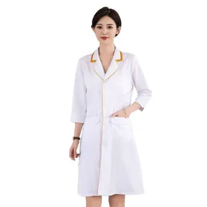 Uniforme de Trabajo para Esteticista, Salón de Belleza, Estilo Coreano, Bata Blanca de Manga Corta para Profesionales de la Salud - Product Image 5