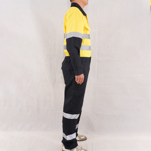 Cotton Work Clothes Wear Shirt Pant Uniform Worker <strong>Overall</strong> <strong>Construction</strong> Mining Industrial Reflective Safety Hi Vis Workwear - Product Image 4