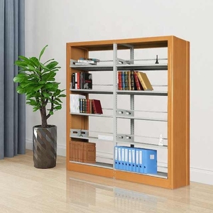 خزانة كتب حديثة بتصميم مزدوج الوجهين من الفولاذ المعدني عالي الجودة ، أرفف مكتبة قابلة للتعديل - Product Image 6