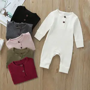 New Design Wholesale Organic Cotton Plain Blank Baby Romper From China Factory