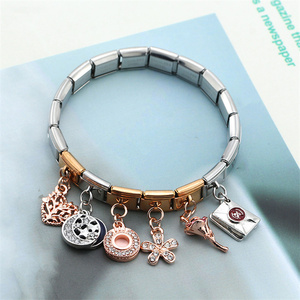 Prodotti di Tendenza: Bracciale Italiano con <span class=keywords><strong>Charm</strong></span> in Acciaio Inossidabile Altamente Lucidato, 18 Maglie - Product Image 6
