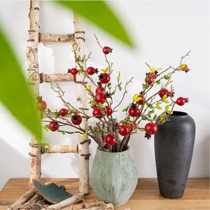 محاكاة فرع جاف الرمان الشركة المصنعة الفاكهة محاكاة زهرة الطريق الرائدة جدار المنزل الديكور مصنع البلاستيك بونساي - Product Image 2