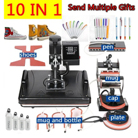 10 en 1 imprimante à sublimation/Machine de transfert de chaleur tasse chapeau T-shirt coque de téléphone bouteille-presse à chaud polyvalente diverses capacités
