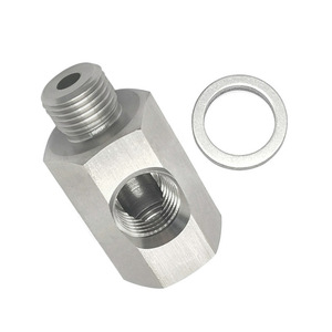 ข้อต่อเทอร์โบเครื่องยนต์แบบมีรูด้านข้าง M16X1.5 3/8NPT พร้อมเกจวัดแรงดันน้ำมัน อะแดปเตอร์สแตนเลสสำหรับดัดแปลงรถยนต์ - Product Image 2