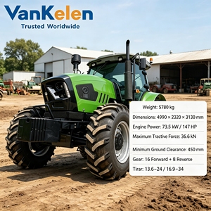 Tracteur agricole diesel 4x4 120 CV avec cabine fermée et transmission intégrale pour terres agricoles - Product Image 1