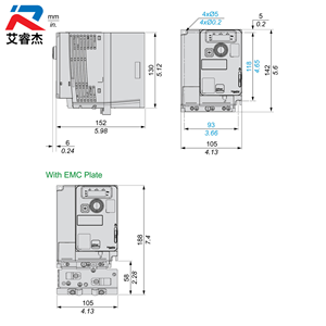 อินเวอร์เตอร์ ATV320 ซีรีส์ใหม่ รุ่น ATV320U15S6C ขนาดกะทัดรัด 3 เฟส 525-600V 1.5KW ระบบควบคุมความเร็วรอบมอเตอร์แบบแปรผัน ATV320U15S6C - Product Image 3