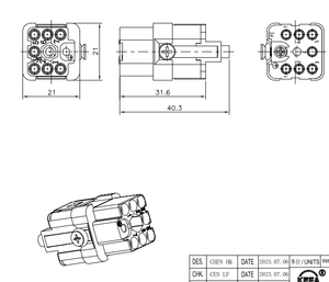 Kefa KQ-007-FC nặng nhiệm vụ kết nối 7 + PE nữ uốn thiết bị đầu cuối - Product Image 3