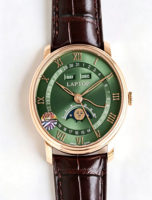 Montre automatique de luxe pour homme, haute qualité, style hip-hop, boîtier or rose, bracelet en cuir, calendrier, semaine, phases de lune