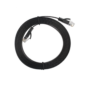 Câble Ethernet plat Cat6 noir et blanc UTP, conducteur en cuivre massif pur 32AWG avec connecteur RJ45 pour réseau domestique, bureau et intérieur - Product Image 5