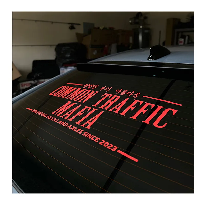 UV Chống Thấm Nước Thư Chuyển Vinyl Sticker Tùy Chỉnh Xe Phía Sau Kính Chắn Gió Biểu Ngữ Nhãn Dán Cửa Sổ Decals