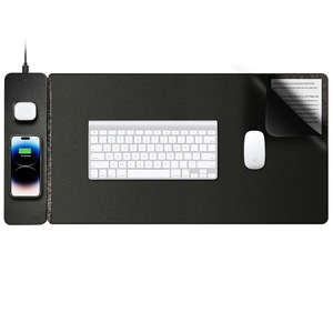 IStapromo Gifts 15W Fast Wireless Charging PU Leather Desk <b>Mat</b>, Reversible Dual Layer Waterproof Anti-Slip <b>Large</b> Mouse Pad - Product Image 3