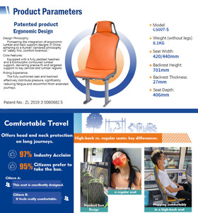 Sièges de <span class=keywords><strong>bus</strong></span> urbain publics neufs, luxueux et confortables, sièges simples ou doubles, sièges souples. - Product Image 4