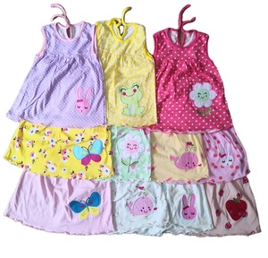 Vestido para Niñas, Diseño ODM, Liquidación, Poliéster/Algodón, Estampado de Dibujos Animados, Sin Mangas, Venta al Por Mayor, Verano - Product Image 1