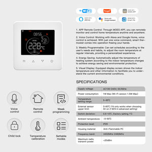 Termostato, Controlador de Temperatura Ambiente, Calefacción por Suelo Radiante de Agua/Eléctrica, Caldera de Gas, Control por Aplicación - Product Image 2