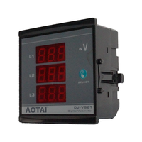 AOTAI DJ-V96T Voltmètre numérique LED triphasé 150V-240V AC 50/60Hz 4 chiffres Précision 1%