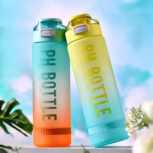 Yeni moda büyük kapasiteli içecek konteyner açık doğrudan içme alanı waterbottle spor taşınabilir su bardağı ile dize