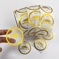 Huile essentielle or feuille d'emballage étiquette cosmétique marque de luxe autocollant personnalisé