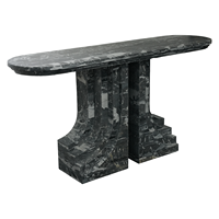 Meuble Console Décoratif en Pierre Design Vintage en Marbre Noir