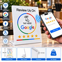 Support de table NFC Google Review en acrylique noir pour avis en ligne – Idéal pour restaurants et hôtels