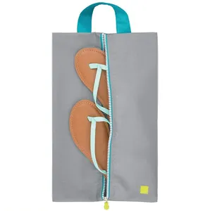 Wholesale shoe organizer bag custom logo printed travel handbag clothing accessories cosmetics shoe storage bag with zipper