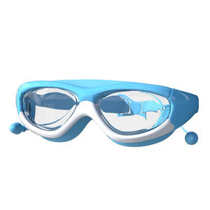 Gafas de natación para niños, montura grande, lentes de PC, impermeables, antivaho, con tapones para los oídos para niños - Product Image 1