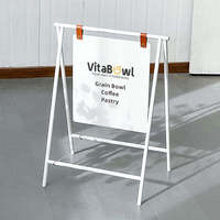 Support publicitaire pliable en métal, moderne, sur pied, pour café, panneau d'accueil, affichage extérieur