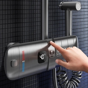 Ensemble de douche intelligent avec affichage numérique, 4 modes de jet, fonction pluie, mitigeur thermostatique et système de douche piano - Product Image 5