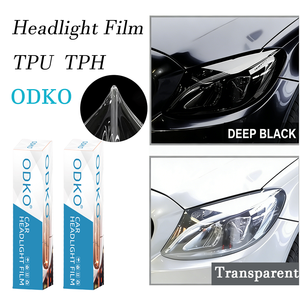 Pellicola Protettiva per Fari Auto TPH 7.5MIL Autoriparante, Protezione UV IR, Cambio Colore <span class=keywords><strong>Nero</strong></span> Fumo, <span class=keywords><strong>Logo</strong></span> Personalizzato - Product Image 1