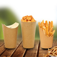 Emballages jetables en papier kraft pour la restauration rapide : Boîtes et gobelets à bec incliné pour frites, cuisses de poulet, pop-corn, à emporter (Chine continentale)