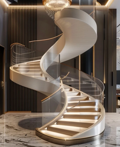 سلم حلزوني شهير حديث من فوشان مع درابزين زجاجي سلم متين-درج جاهز للتركيب - Product Image 3