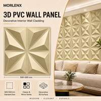 Panneau mural 3D en PVC MORLENX Champagne Gold Pinwheel, décor géométrique facetté pour l'intérieur des appartements et des halls d'entrée