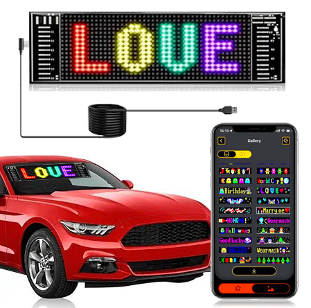 LOY Portable Flexible Scrolling LED Display Panel with IP65 Waterproof Rating for Car Advertising Use