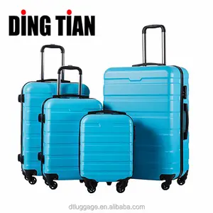 4件ABS塑料手提箱便携式随身行李旅行包化妆包拉杆箱带16英寸登机箱