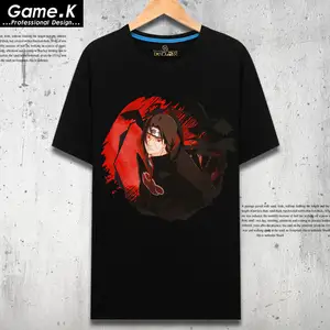 25 Stil Anime Männer Frauen 100% Baumwolle schwarz weiß Kleidung Hemd Uzumaki Ninja Kakashi Sasuke Top T-Shirt