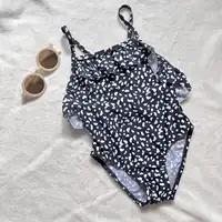 Suit MLY Fashion Bling Shiny Scales Lace Swimwear 1 Piece Set Swim Suit Bikini With Skirt For Girls Children Teen Swimwear