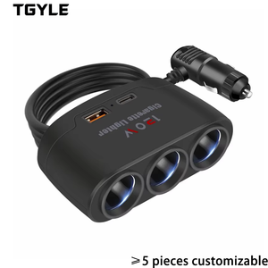 Adaptador de Carga para Coche 3 en 1, Enchufe de Encendedor de Cigarrillos, Divisor de Cigarrillos con Múltiples Tomas, Distribuidor de Energía USB Dual, Accesorios Interiores - Product Image 1