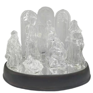 Statues transparentes en acrylique de la Sainte Famille, Naissance de Jésus, Décoration de Noël A222004, Statues de la Nativité de Jésus A222004 - Product Image 4