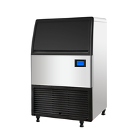 Machine à glaçons cylindriques professionnelle en acier inoxydable Clear Gourmet avec compresseur, à économie d'énergie, automatique, pour boissons froides