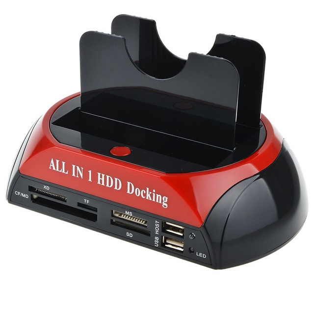 Multifunctional Dualbay HDD Docking Station Hub 2.5/3.5 Inch USB Hard Disk Base BOX IDE/SATA Mobile Hdd Enclosure Case & Bag