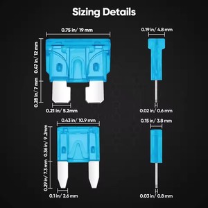 Kit de 300 Fusibles para Auto, Fusibles Automotrices Tipo Cuchilla, Tamaño Estándar y Mini, Fusibles de Repuesto para Auto/RV/Camión/Motocicleta - Product Image 2