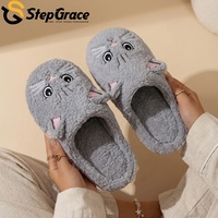 StepGrace Adorable Cartoon Cat Design Closed-toe Slippers Hot-selling Versatile Timeless Shoes Anti-odor Lightweight Outsole