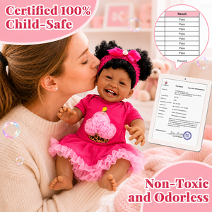BAkwbwBY <span class=keywords><strong>Bambola</strong></span> Reborn 24 Pollici Bambina Afroamericana Realistica Fatta a Mano Corpo in Silicone e Vinile - Product Image 5