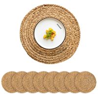 Sous-plats écologiques et durables en jacinthe d'eau, isolants thermiques, circulaires, pour bols, assiettes et casseroles