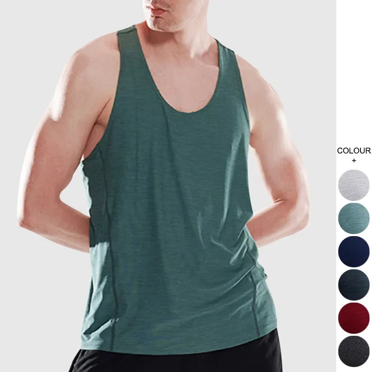 New Design Bamboo Mens Gym Tank Top Fitness Sport Wear Workout Tank Top Quick Dry Men's Vests Shirt Activewear